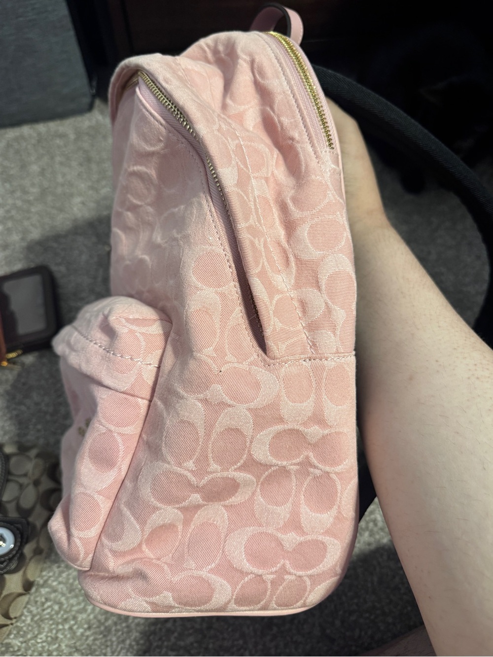 Pink Coach Denim Backpack - Picture 5 of 12